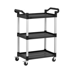 Serveringsvagn - 3 hyllplan - 90 kg - 63 x 40 cm - Svart
