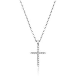 Lykken Crosses silverhalsband kors zirkonia 45 cm