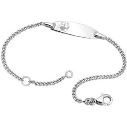 Lykken barn silver armband med bricka teddy