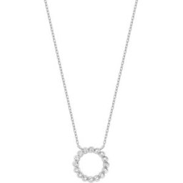 Lykken Casuals silver halsband zirkon ringa 42+3cm