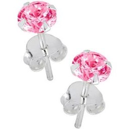 Lykken Casuals silverörhängen rosa zirkonia 8 mm