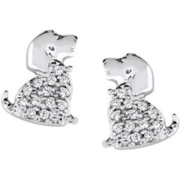 Lykken Symbols hund silverörhängen 9 mm