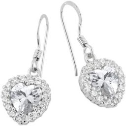 Lykken Hearts halo hjärtörhängen krok silver