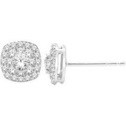 Lykken Elegance halo-diamant örhängen vitguld