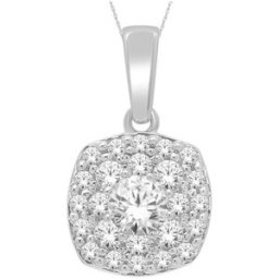 Lykken Elegance halo-diamant berlock vitguld