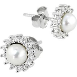 Lykken Pearls halo pärlörhängen i silver