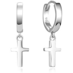 Lykken Crosses silver kors creoler