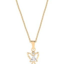 Lykken guldpläterad ängel silver halsband