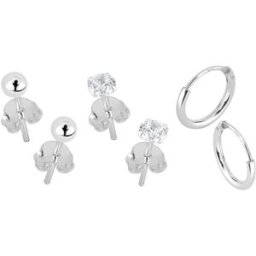 Lykken Casuals silverörhängesset – kulor, ringar & zirkonia