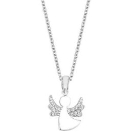 Lykken vit ängel dop halsband silver