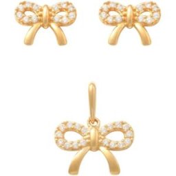 Lykken Symbols guld smycke set rosett