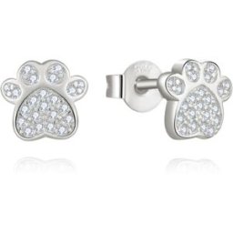 Lykken Symbols silver hund tass stiftörhängen pave