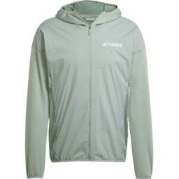 Adidas Men's Terrex Xperior Climawarm+ Wind Light Fleece Hooded Jacket Silver Green S