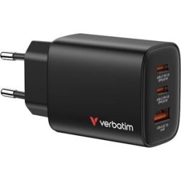 VERBATIM Essentials GaN Charger 65W EU 3-port Black 10st