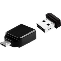 Verbatim USB 16GB Nano w/micro USB adaptor, Black 10st