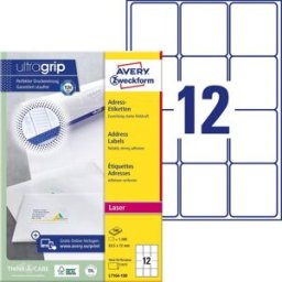 Avery Etikett UltraGrip 63,5x72mm 1200/fp