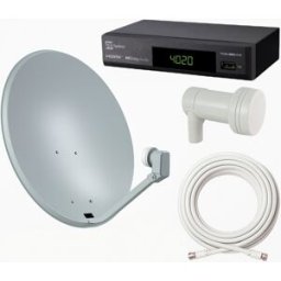 Satellitpaket Tyskland HD – 80cm Parabol, LNB, 20m Kabel & Telesystem Mottagare