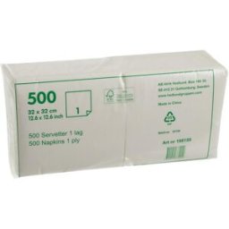 NO BRAND Servett 1-lags 32x32cm vit 500/fp