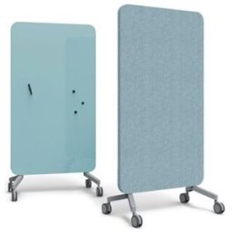 Whiteboard glas Lintex Mood fabric mobile, blå, BxH 1000x1960 mm