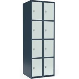 Elevskåp Fydor SMG, BxDxH 600x550x1752 mm, 8 dörrar i 2 skåp, plant ta