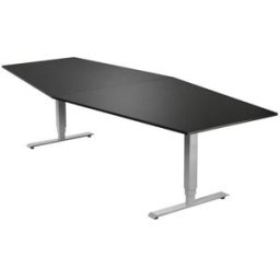 Konferensbord Grande, 2800x1200 mm, rektangulärt svart/silver