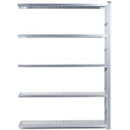 Lagerhylla Flex, utbyggnad, BxDxH 1806x500x2500, 5 st galvade hyllplan