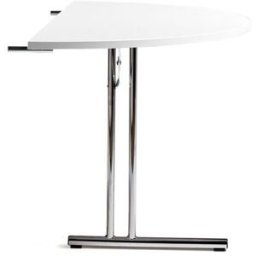 Konferensbord Byggbar, ändskiva, D 1200 mm, vit/krom