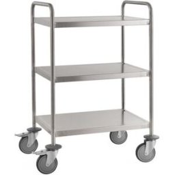 Serveringsvagn Rostfri, 3 hyllplan, helsvetsad, LxB 1050x550 mm