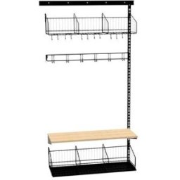 Klädfack Savalen, vägghängd, B 900 mm, svart, modell A, utbyggnad