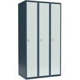Klädskåp Fydor SMG, BxDxH 900x550x1752 mm, 3 dörrar i 3 skåp, plant ta