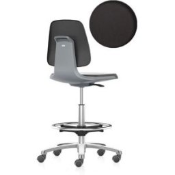 Arbetsstol Bimos Labsit, högstol med sittbromshjul och fotring, sits a