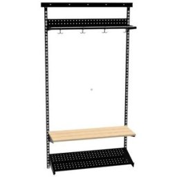 Klädfack Savalen, vägghängd, B 900 mm, svart, modell D, grund