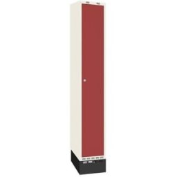 Klädskåp Sonesson, BxDxH 300x550x1900 mm, sockel, 1 dörr i 1 skåp, mör