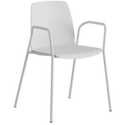 Stol Helmer, sits/ryggstöd i plast, 4-pack, sits vit, underrede vitt,