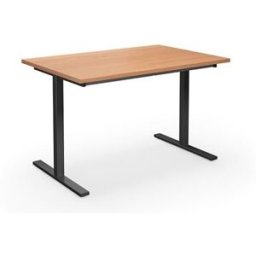 Bord DUO-T, rak skiva, LxB 1200x800 mm, bok/svart