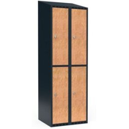 Klädskåp Fydor FFF, 600x550x1900 mm, 4 dörrar i 2 skåp, sluttande tak,