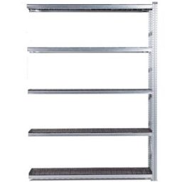 Lagerhylla Flex, utbyggnad, BxDxH 1806x500x2500, 5 st svarta hyllplan