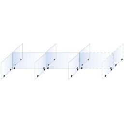 Bordsskärm Lodiken, plexi, HxB 590x750 mm, dubbelsidig