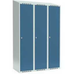 Klädskåp Fydor SMG, 1200 x550x1900 mm, 3 dörrar i 3 skåp, sluttande ta
