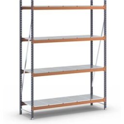Hyllställ Aleyna, belastning per sektion 1600 kg, med stålhyllor, HxBx