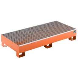Uppsamlingskärl av plåt, gallerdurk, LxBxH 1800x800x275 mm, orange