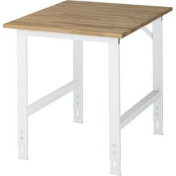 Arbetsbord Rickard, stativ 60 x 30 mm, skiva i massiv bok, BxD 750 x 1