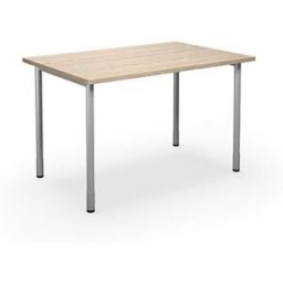 Bord DUO-C, rak skiva, LxB 1200x800 mm, ek/silver