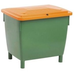 Plastbehållare med lock Flinta, 400 l, grön