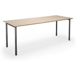 Bord DUO-C Trend, rak skiva, raka hörn, LxB 2000x800 mm, ek/svart
