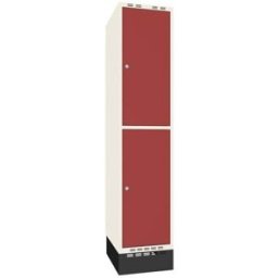 Klädskåp Sonesson Flex, 2 dörrar i 1 skåp, BxD 400x550 mm/skåp, röd/vi