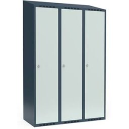 Klädskåp Fydor SMG, 1200 x550x1900 mm, 3 dörrar i 3 skåp, sluttande ta