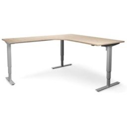 Höj och sänkbart hörnskrivbord Atlanta, vänster, LxB 1800x2000 mm, ek/