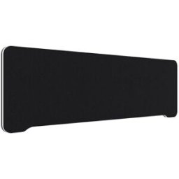 Bordsskärm Edge, 1400x400 mm, toppmonterad svart, vit