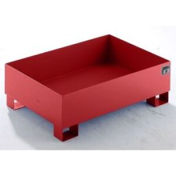Uppsamlingskärl av plåt, för fat, LxBxH 1200x800x360 mm, röd